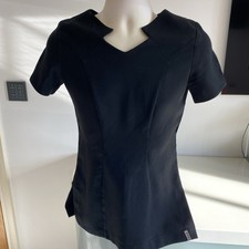 Beautician Tunic Florence Roby  Size 10 Black Spa Salon Uniform Massage 