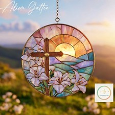 Easter Morning Cross Stained