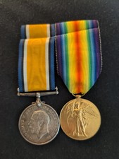 WW1 Mounted Medal Pair 10094 Arthur Frederick Savage, Durham Light Infantry