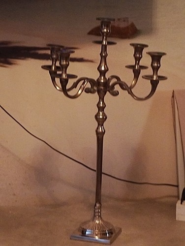 Tall elegant silver plate - 24",
