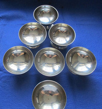 Stainless Steel Ice Cream Sundae Dessert Bowls 7 x Vintage Dishes Retro Kitchen