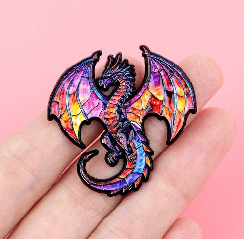 Dragon enamel pin - enamel, –