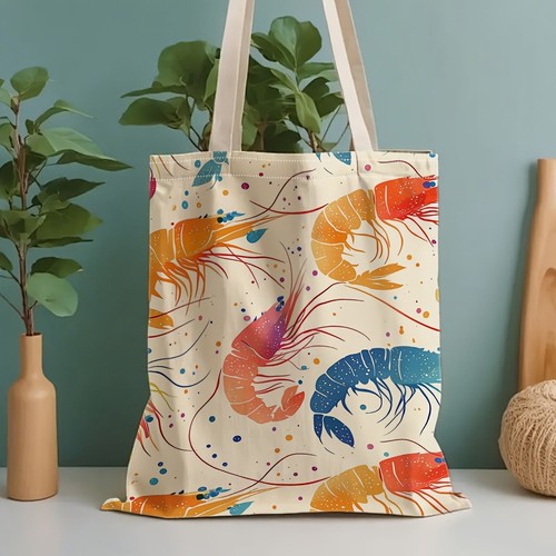 Colourful prawn shrimp - colourful, print