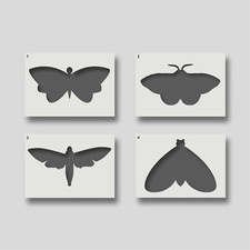 Moth Stencils for  Wall Art, Home Decor,  Stencil Painting, Arts & Craft