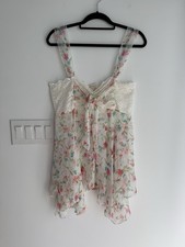 Vintage Victorias Secret Gold Label Floral Lace Babydoll Slip Dress Women’s L