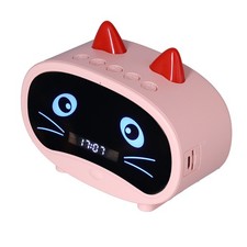 Cartoon Speaker Multifunctional Cat Ear Design Alarm Clock For Children For
