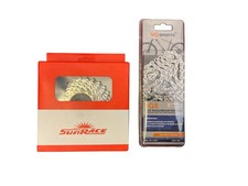 Sunrace 8 Speed Cassette 12-25 Teeth + 8 Speed Chain (116L) Road & Racer Bikes
