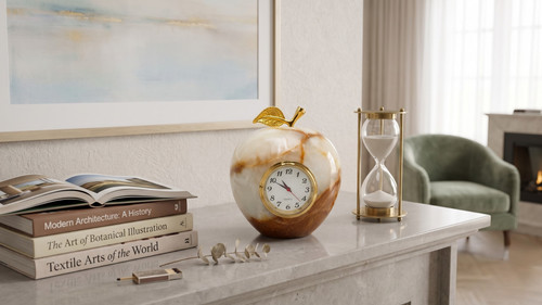 Onyx apple clock - apple, desk