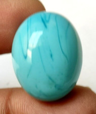 AAA+ 28.6 Ct. Natural Blue Turquoise Oval Cabochon Loose Gemstone Gift for Women