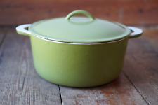 Le Creuset Style Cast Iron Round Casserole Dish Volcanic Green Large
