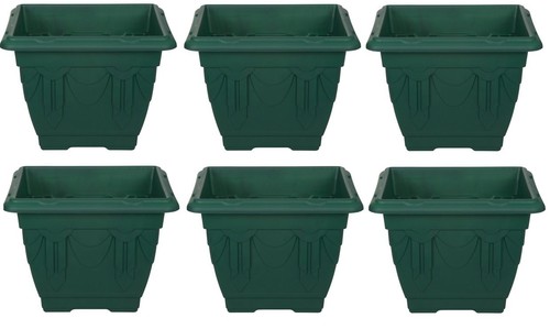 Green square venetian pot - square,