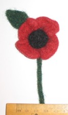Hand Knitted Felted 5cm Red