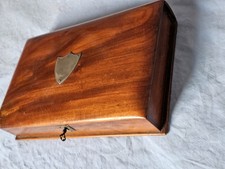 Rare Antique VICTORIAN Solid Mahogany BOOK FORM PORTABLE WRITING BOX & INKWELL