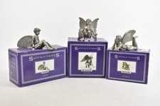 Boxed Suffolk Fairies Dreamer Pipkin Butterfly Pewter Ornaments Figurines x3