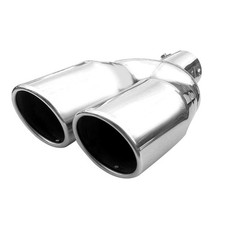 Double Dual Twin Exhaust Twin Tip Trim Car End Pipe Tail Sport RRP £44.99