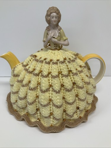 Hand knitted tea cosy with - knitted,