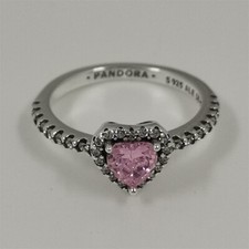 pink heart ring S925 Sterling Silver 50/52/54/56/58 pandora elevated