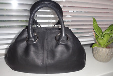 Designer Arrogance Black Leather Grab Bag Top Handled Bag Small??