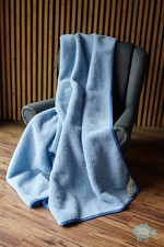 Merino Wool BLANKET / THROW , BED THROW ALL SIZES All Season blue