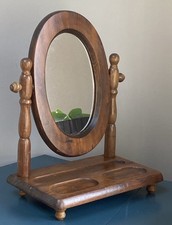 Vintage Dressing Table Mirror & stand Vanity Unit Wood Rustic Farmhouse Style