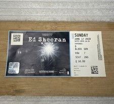 Ed Sherran Pre Owned Seated Ticket Intact Wembley June 17th 2018