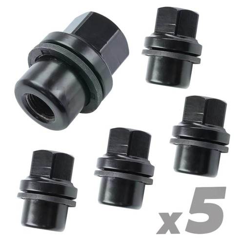 5pc black alloy wheel - alloy, nut
