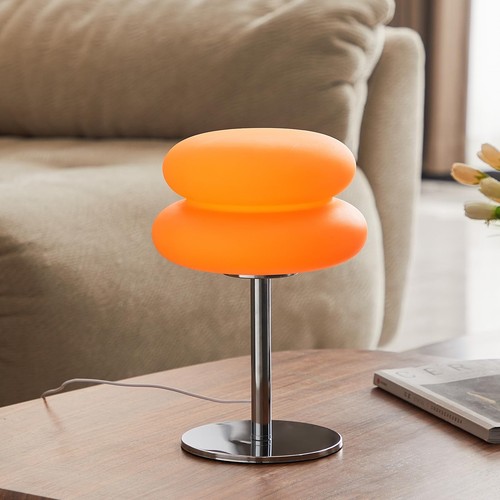 Orange mushroom lamp - mushroom, lamp,