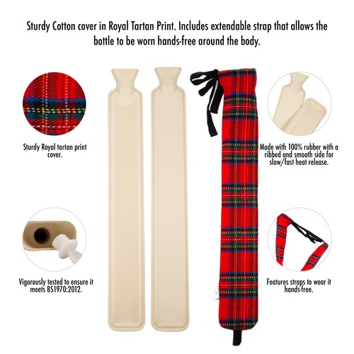 Long hot water bottle with - long,