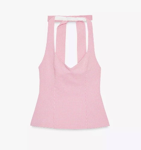 Zara nwt pink - gingham, halter