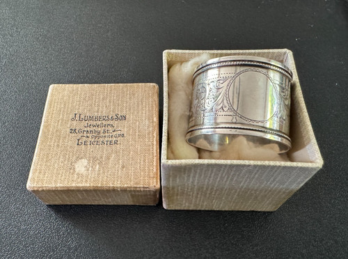 Boxed antique solid silver - solid,