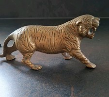 Brass Tiger Statue Golden Colour Wild Animal Theme Decor