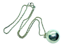Vintage Sterling Silver Harmony Chime Ball Pendant Necklace 14.9 grams