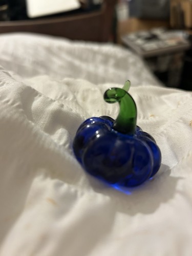 Blue glass small - blue, swan