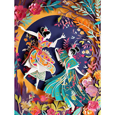 Dancing in a Forest Paper Kirigami Art Nouveau XL Wall Art Canvas Poster Print