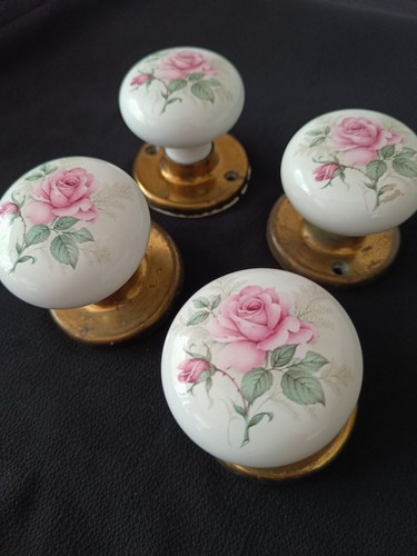 Vintage door knobs pink - door,