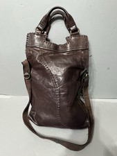 Vintage Lucky Brand Brown Leather Abbey Foldover Crossbody Hobo Boho Bag