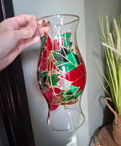Vintage glass hurricane candle