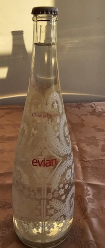 Evian glass water bottle cl - glass,