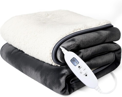 Electric heated blanket soft - heated, blanket,