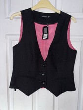 BNWT Ladies Black Waistcoat Size 14