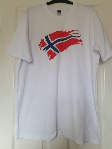 Norwegian flag printed - t, shirt
