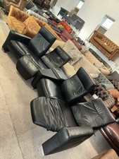 Himolla Black Real Leather Recliner Cinema Set