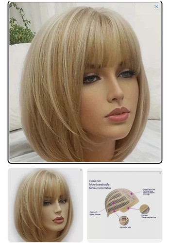 Ladies synthetic wig ash - synthetic,