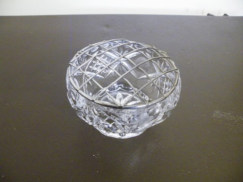 Small vintage cut glass - cut, rose