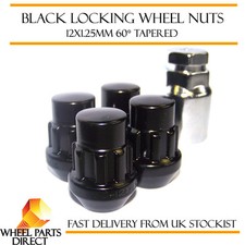 Black Locking Wheel Nuts 12x1.25 Bolts for Subaru Impreza STi (HawkEye) 06-08