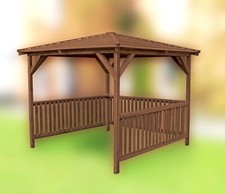 **Discounted** Wooden Pavilion Garden Gazebo 2.8m (W) x 2.3m (H) Outdoor Shelter