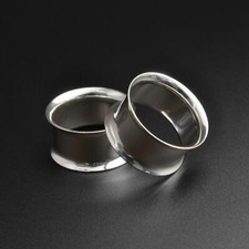 Surgical Steel Flesh Tunnels Ear Gauge | 316L Steel Double Flare Tunnel | SIBJ