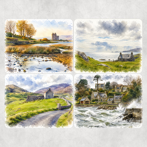 Scottish isles placemats set - scottish,