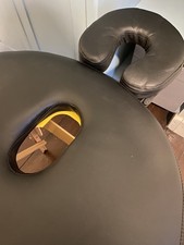 Portable Folding Massage Table Black Faux Leather, Adjustable Height