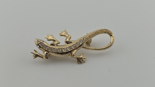 Vintage lizard brooch with - brooch,